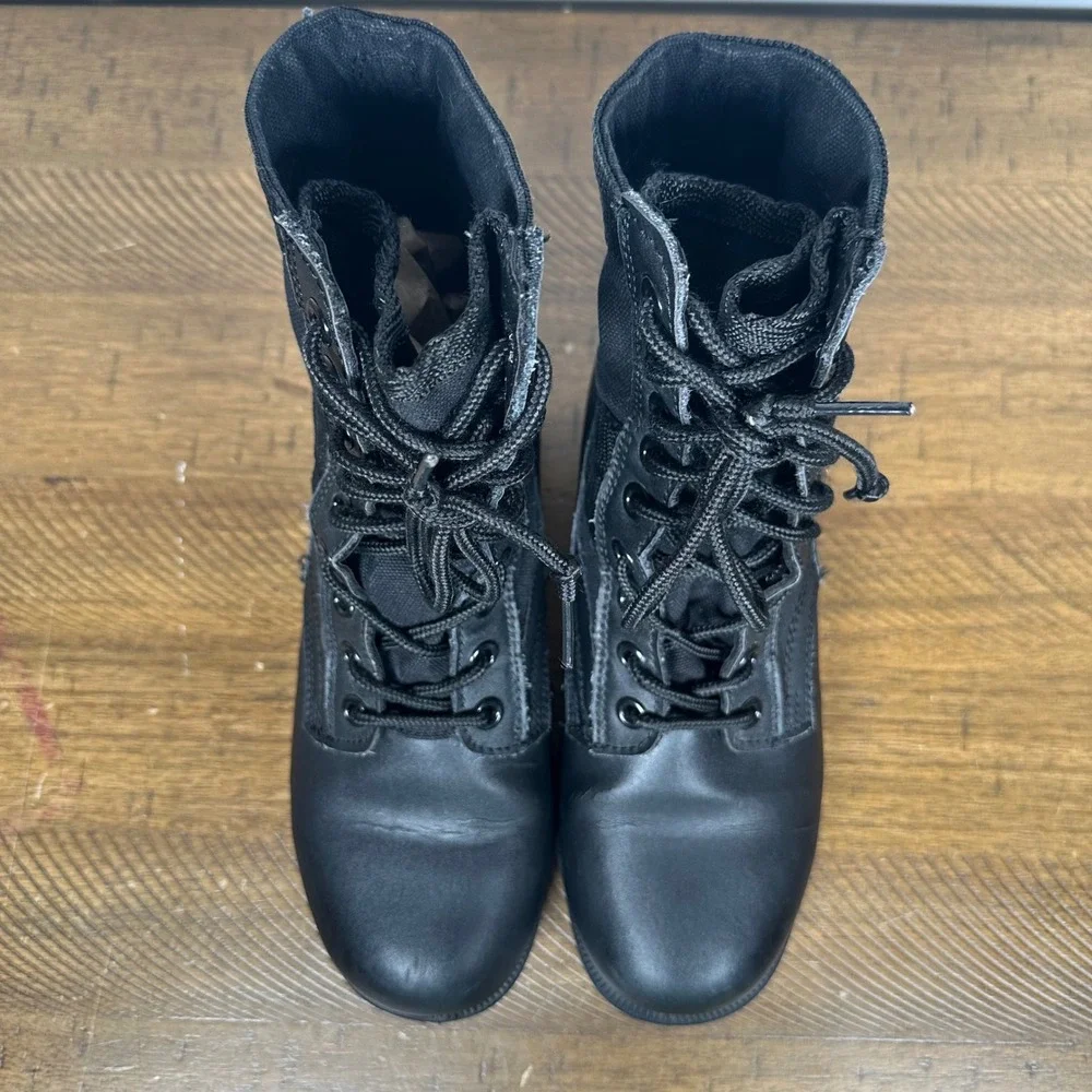 Rothco Jungle Boots Mens 5 Black Leather Canvas Speed Lace Military Combat Army